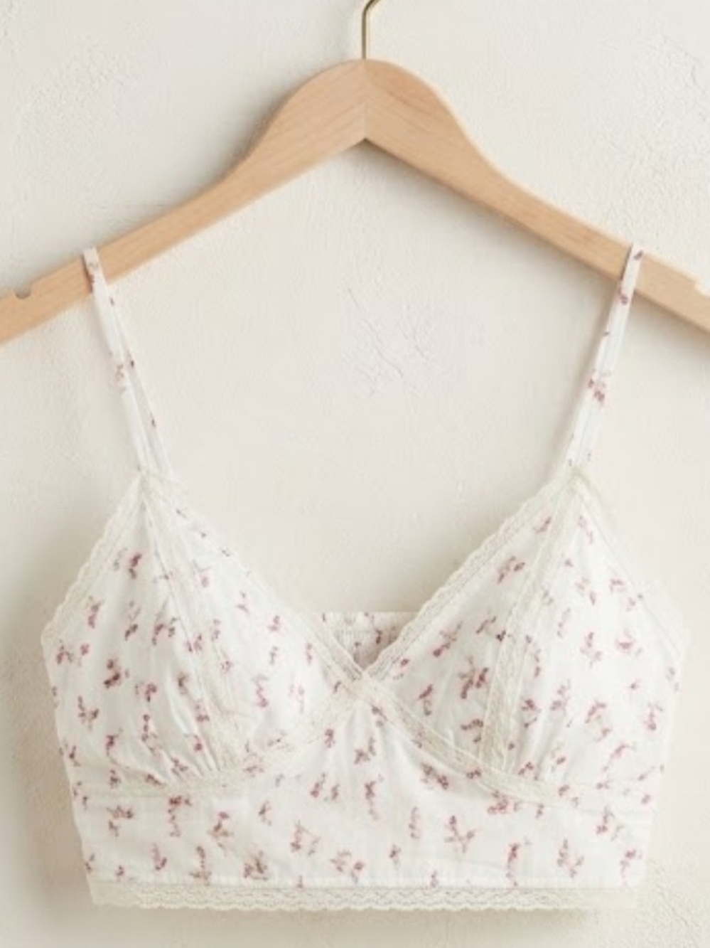 Aeropostale White Bralette with Pink Floral Print